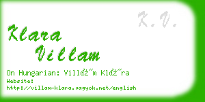 klara villam business card